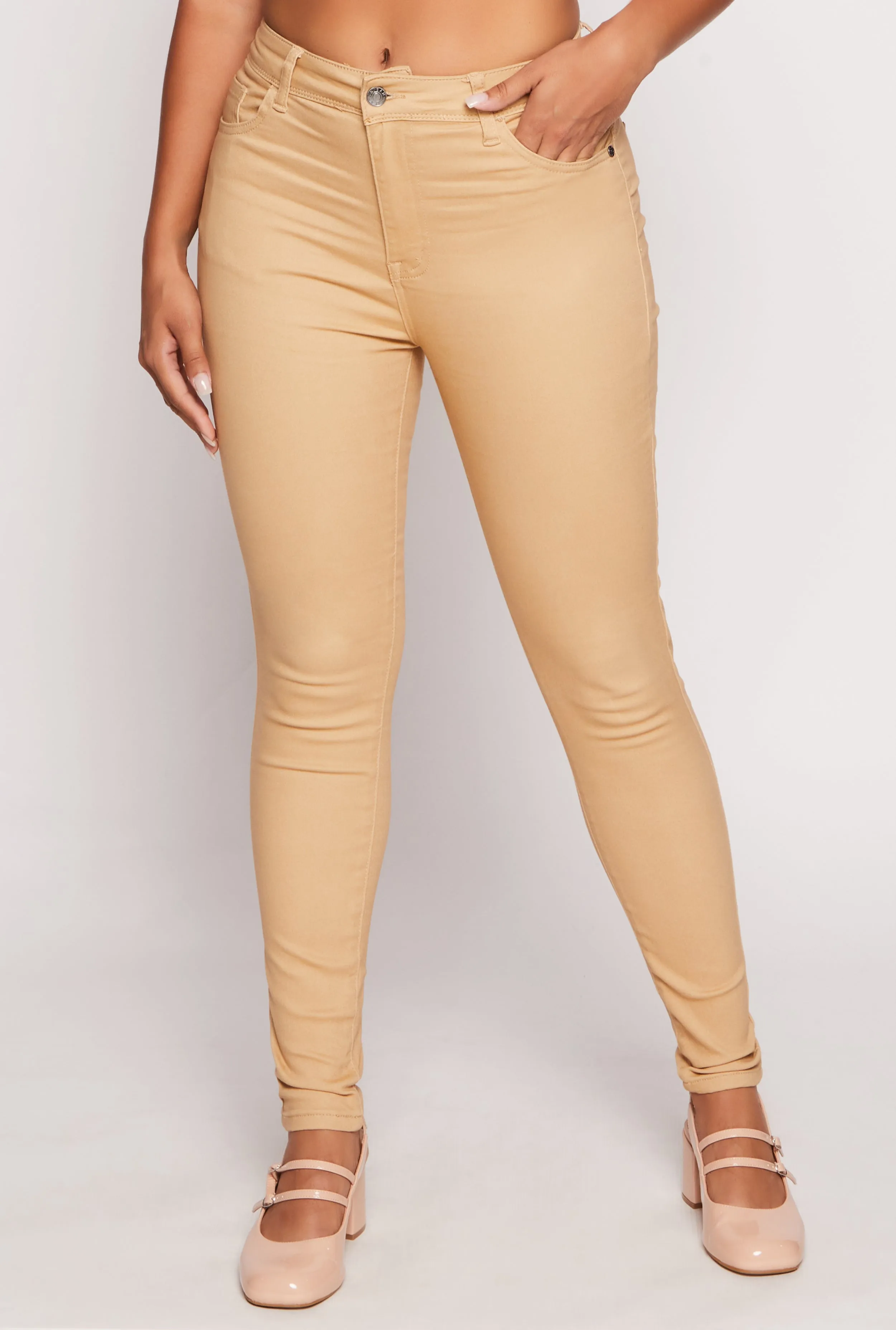 Twill High Waisted Skinny Leg Pants sold by Rainbow product image thumbnail 2
