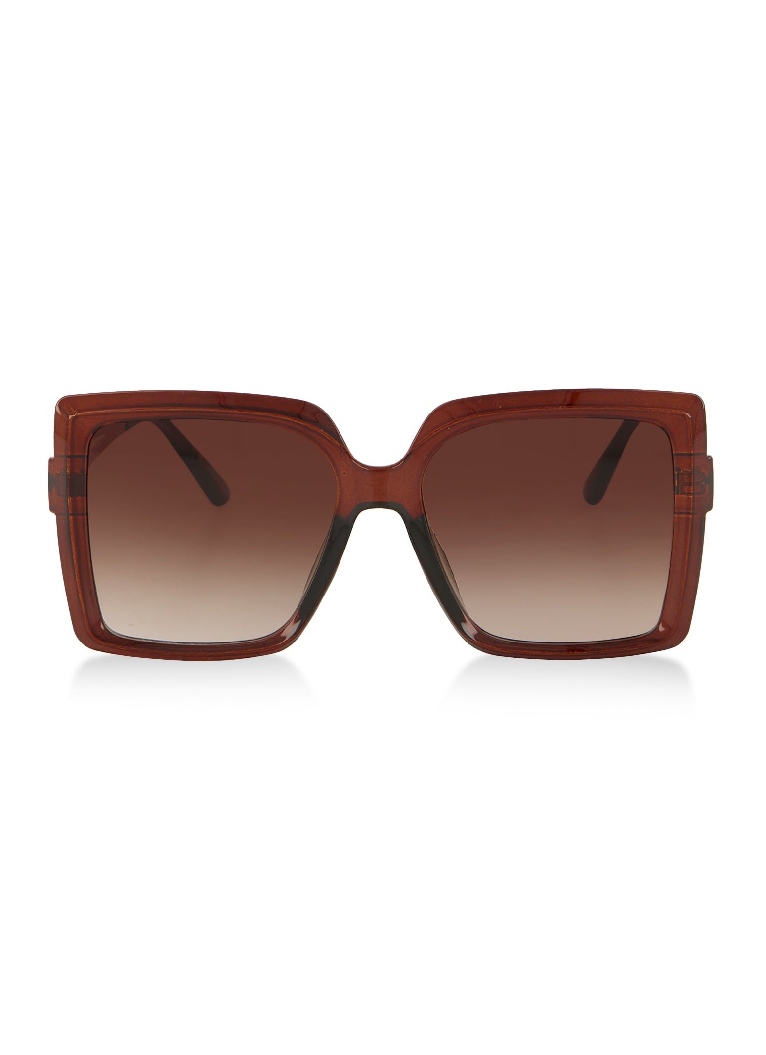 Ombre Square Frame Metallic Arm Sunglasses sold by Rainbow