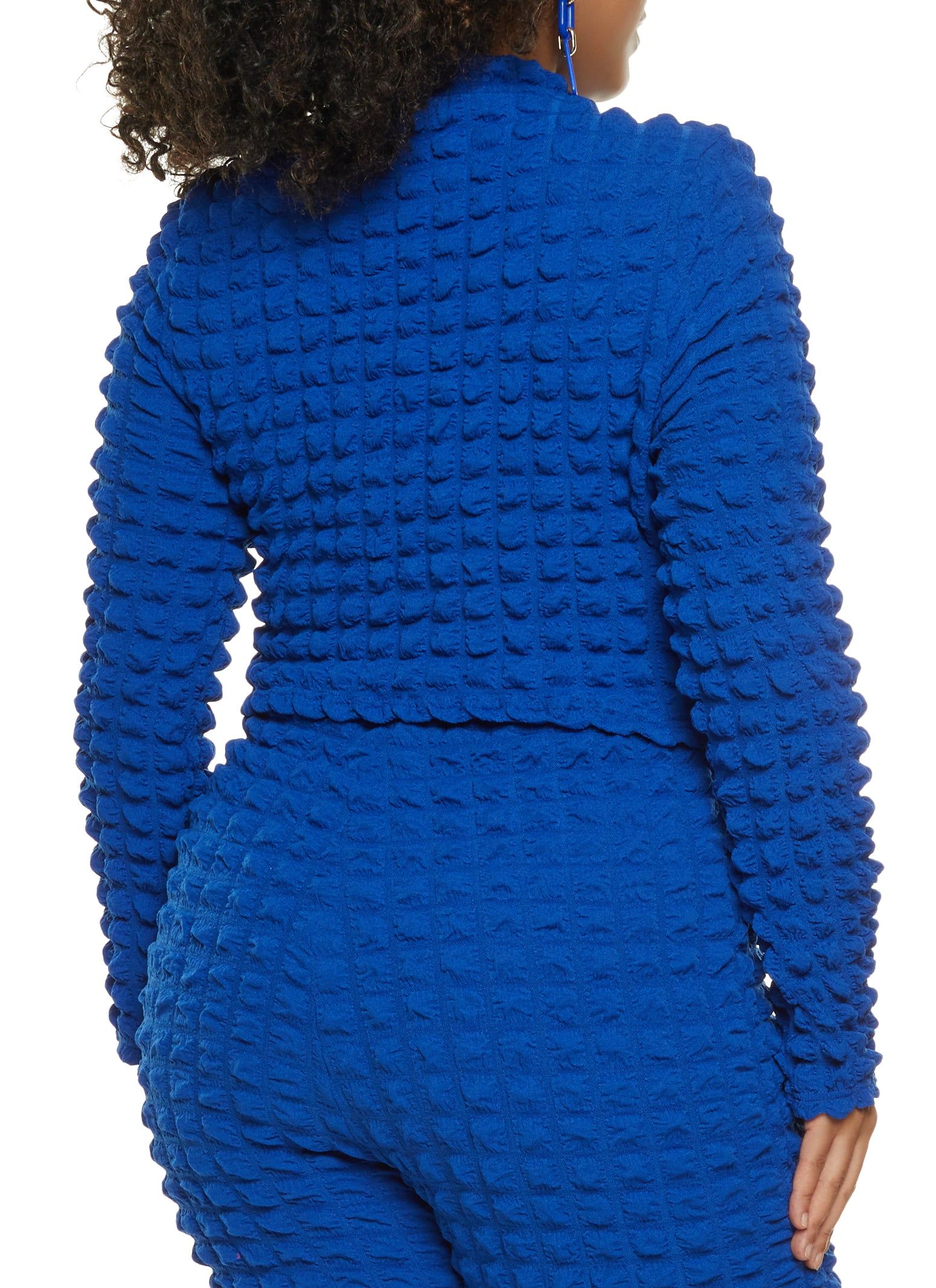 Plus Size Bubble Knit Long Sleeve Crop Top sold by Rainbow product image thumbnail 3