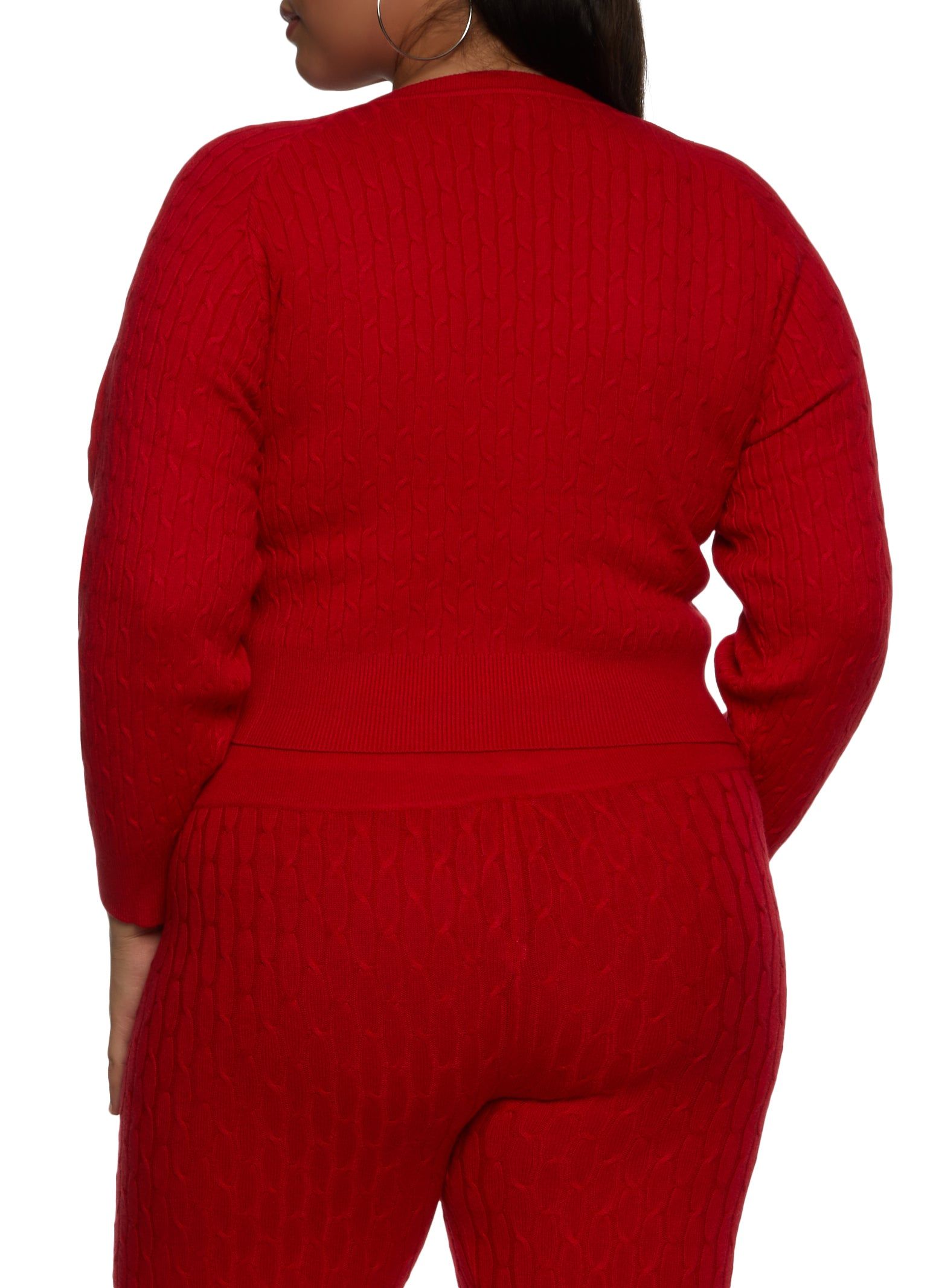Plus Size Cable Knit Crew Neck Pullover Sweater sold by Rainbow product image thumbnail 3