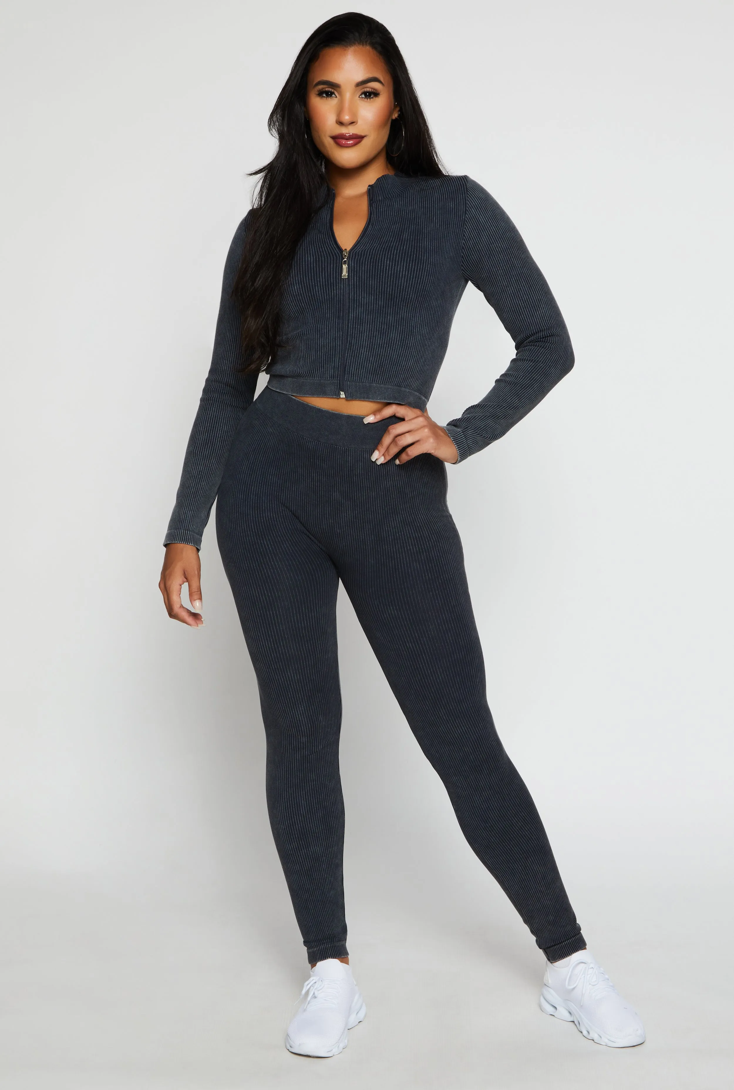 High Waist Ribbed Knit Leggings sold by Rainbow