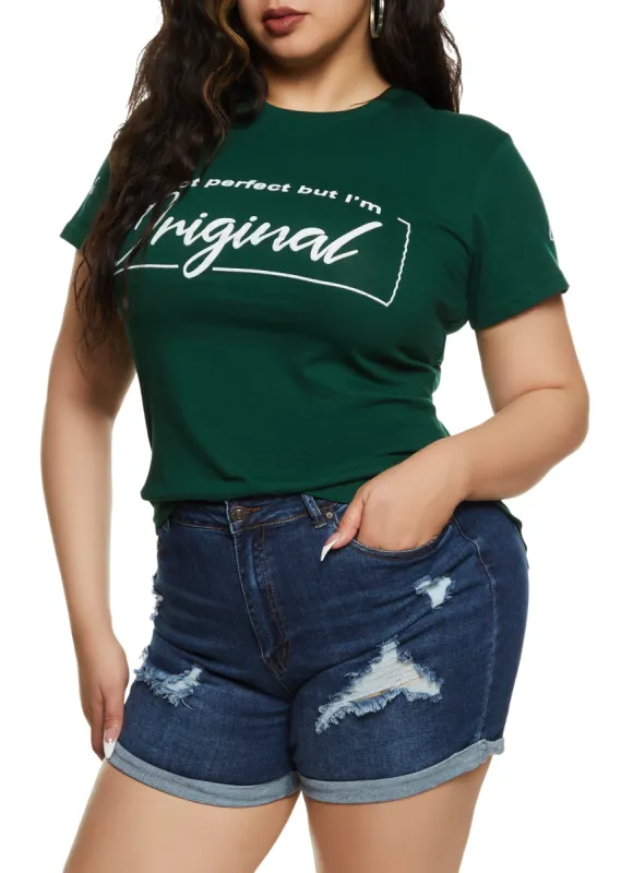 Plus Size Im Not Perfect But Im Original High Low Tee sold by Rainbow