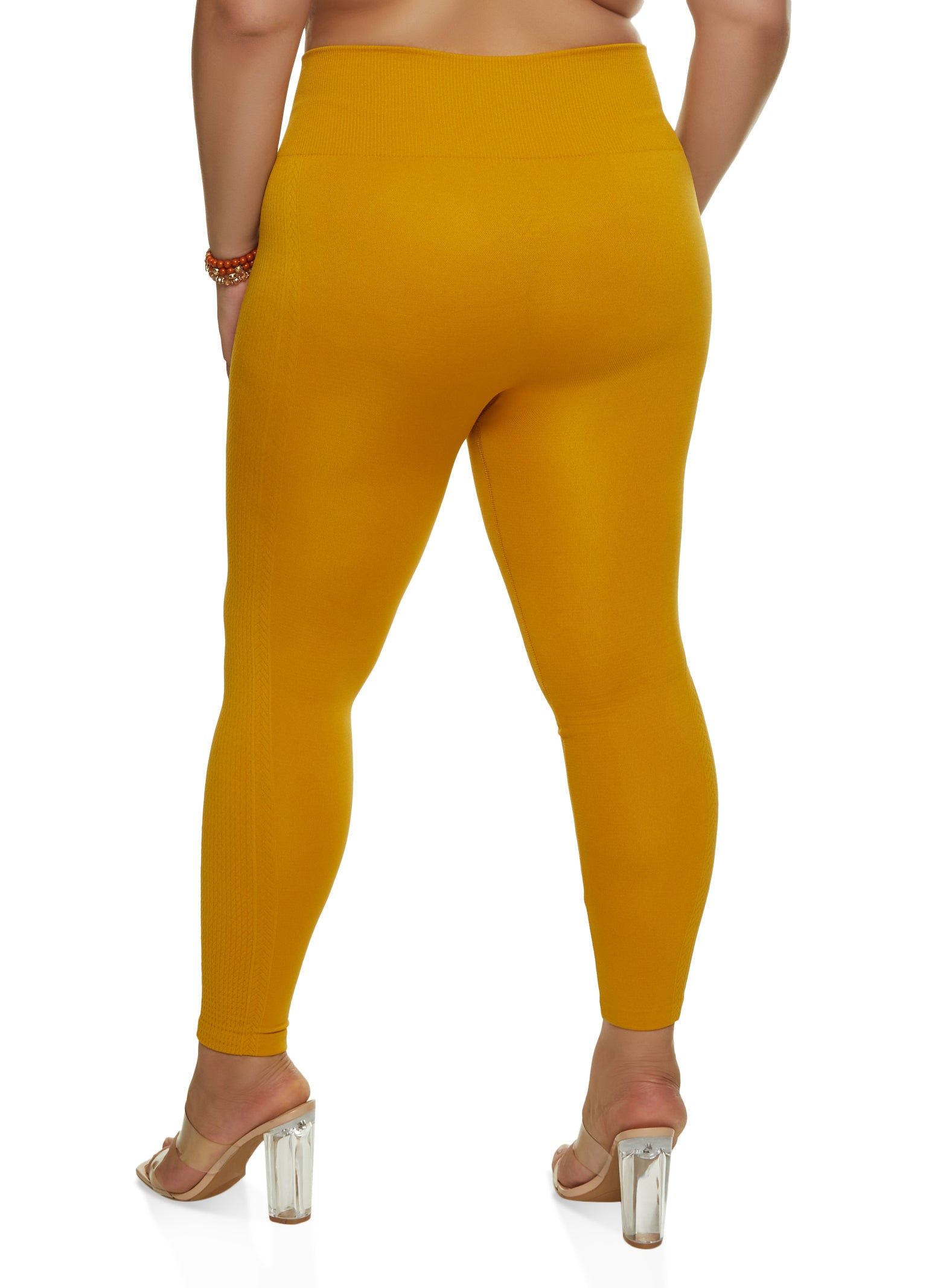 Plus Size Fleece Side Textured Knit Leggings sold by Rainbow product image thumbnail 2