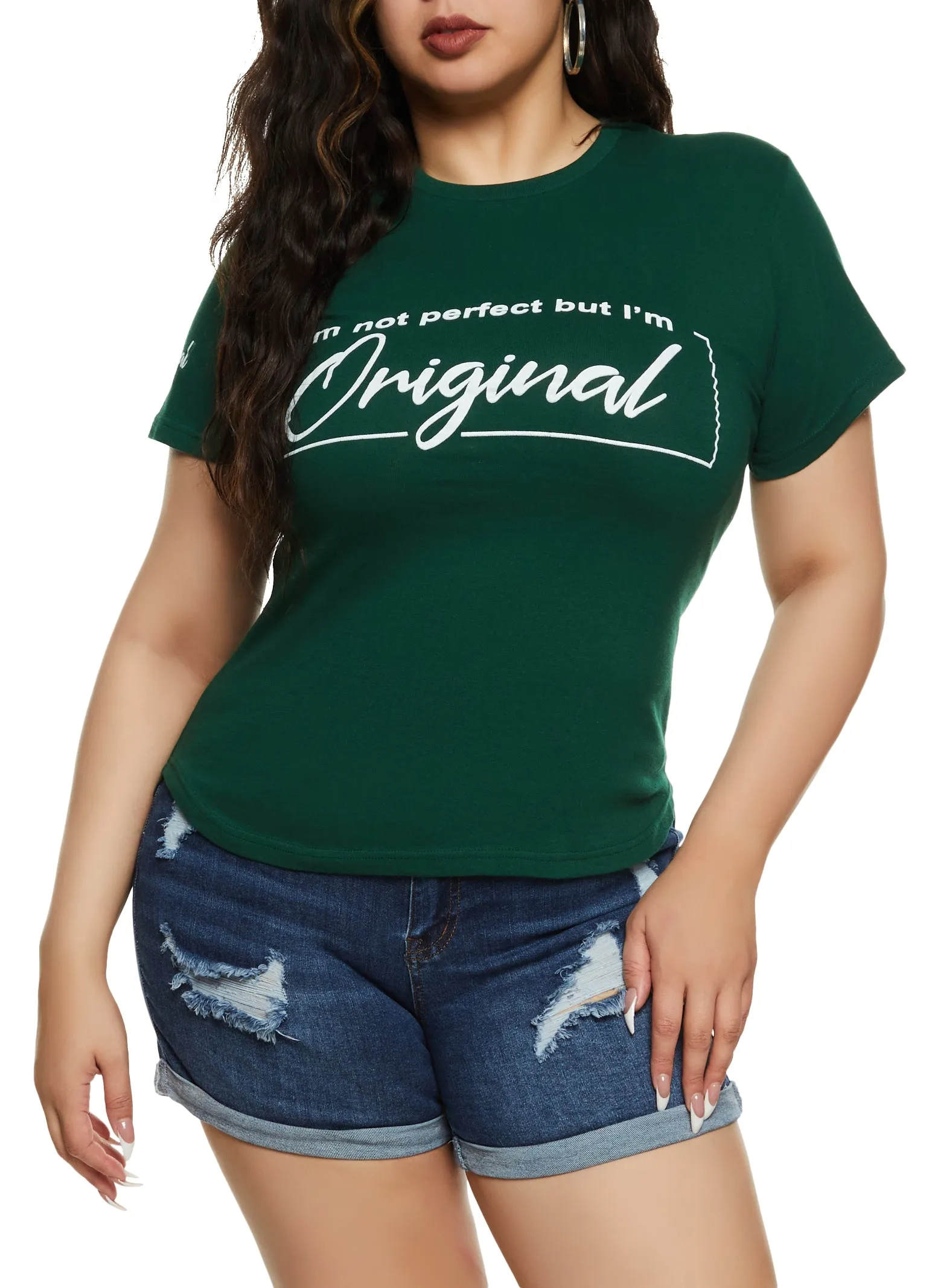 Plus Size Im Not Perfect But Im Original High Low Tee sold by Rainbow product image thumbnail 2