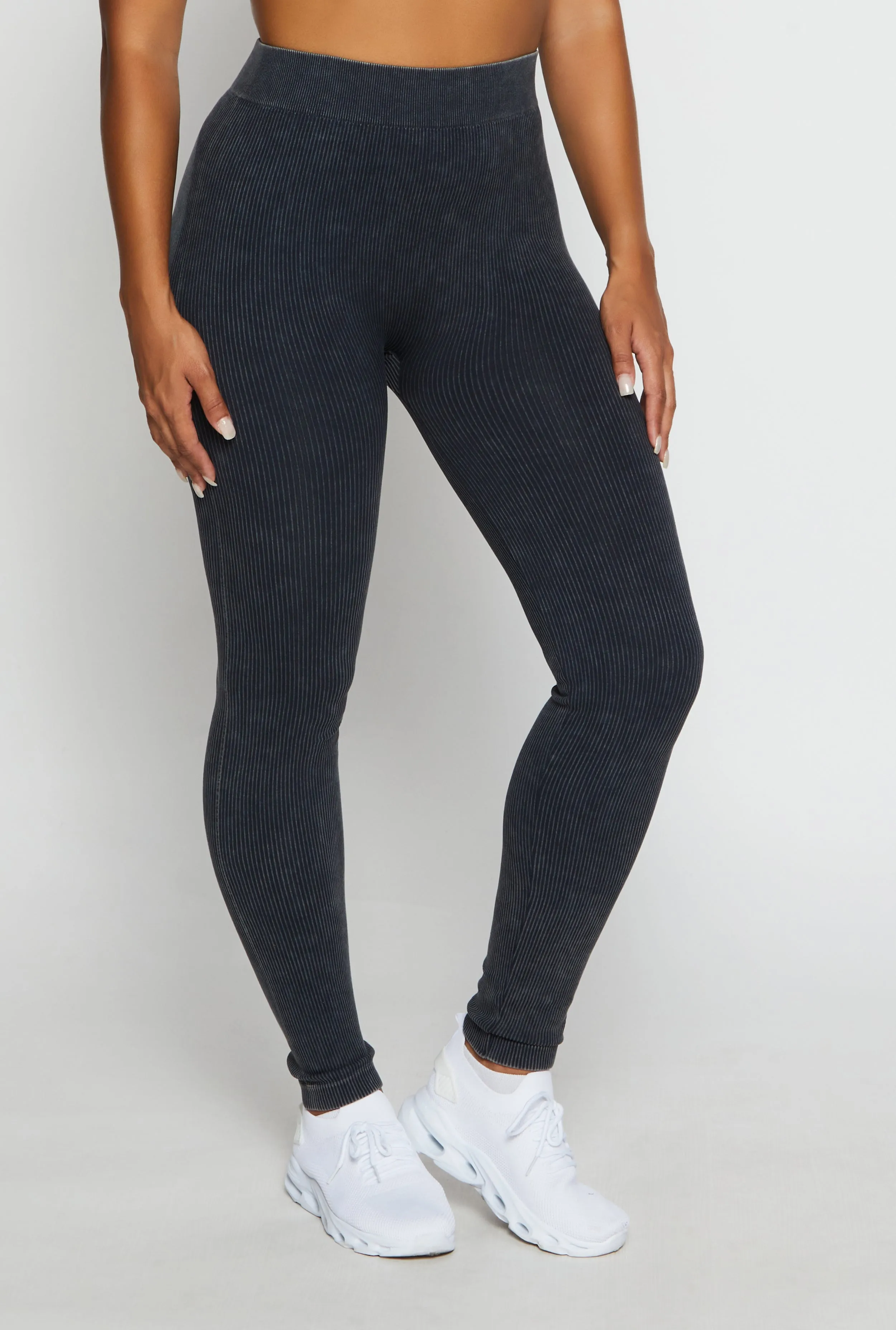 High Waist Ribbed Knit Leggings sold by Rainbow product image thumbnail 2