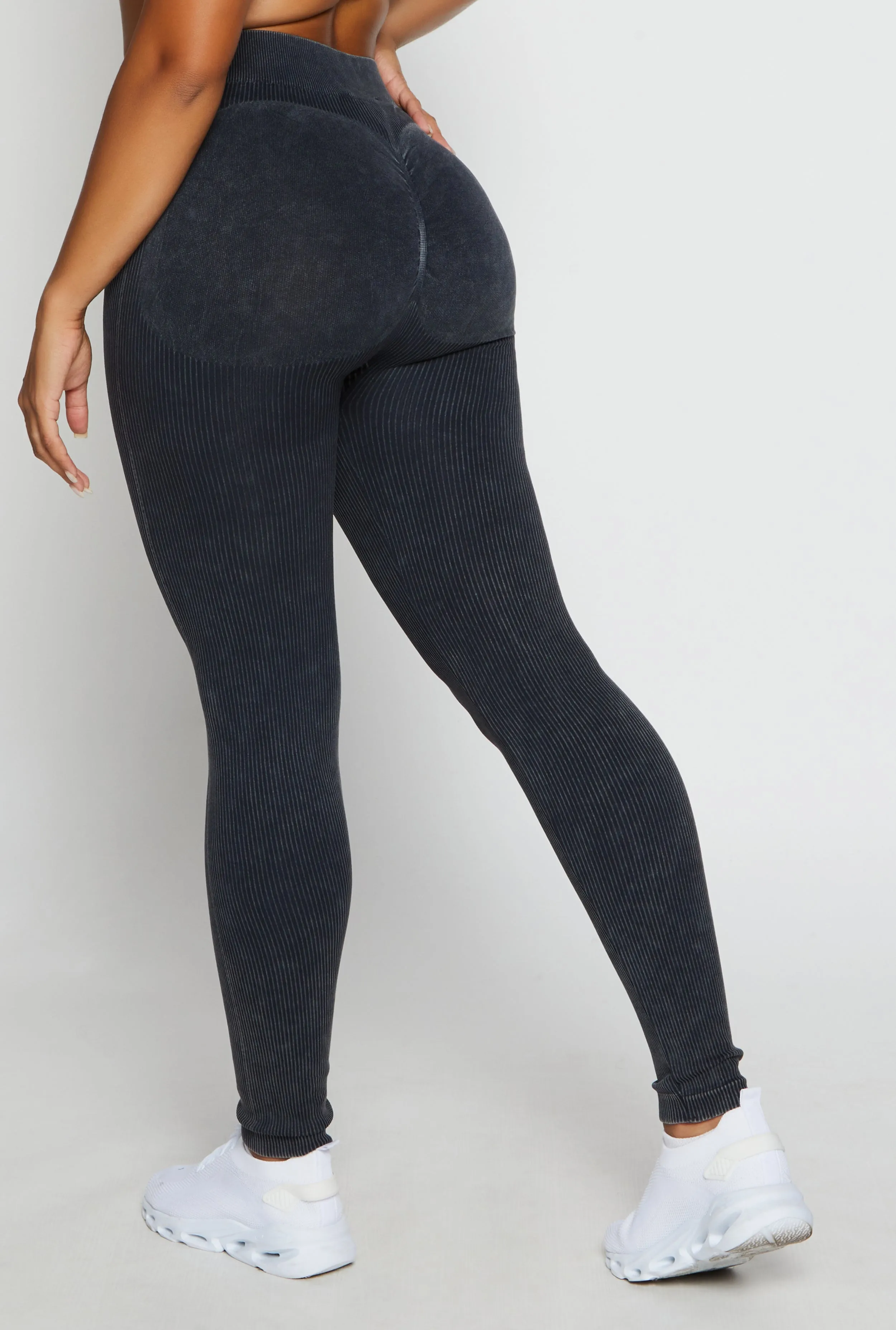 High Waist Ribbed Knit Leggings sold by Rainbow product image thumbnail 3