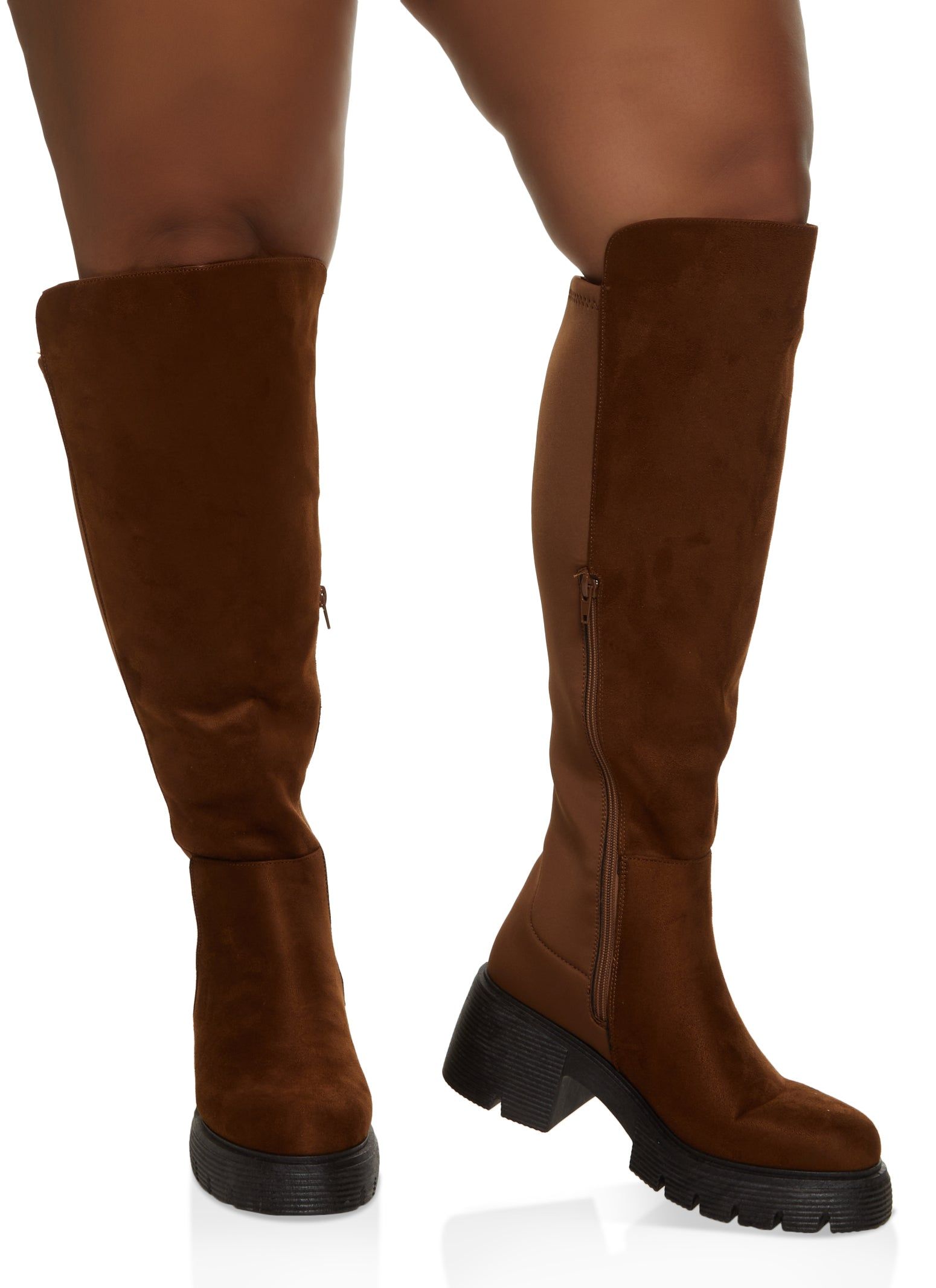 Elastic Back Wide Calf Platform Tall Boots sold by Rainbow product image thumbnail 2