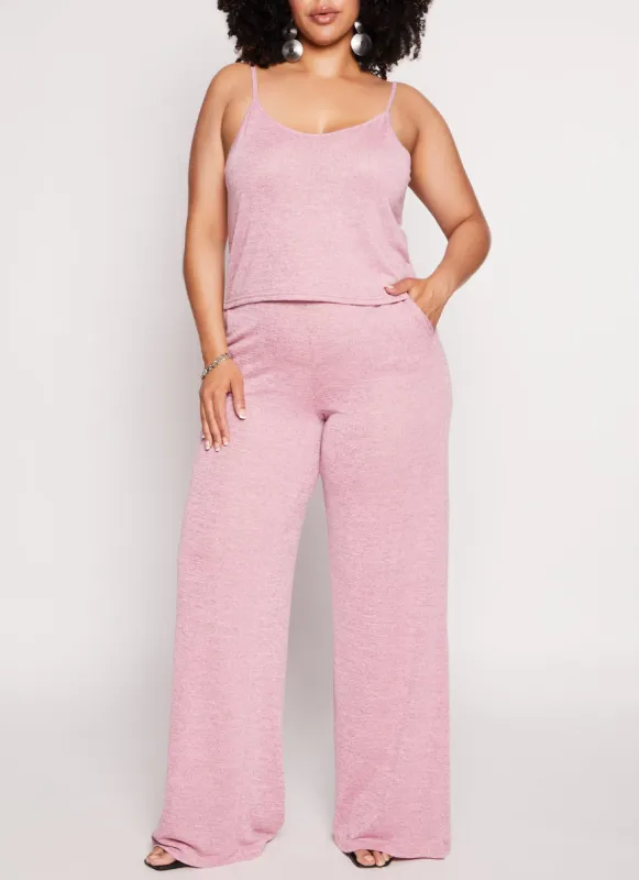 Plus Size Daisy Wide Leg High Waist Pants sold by Rainbow