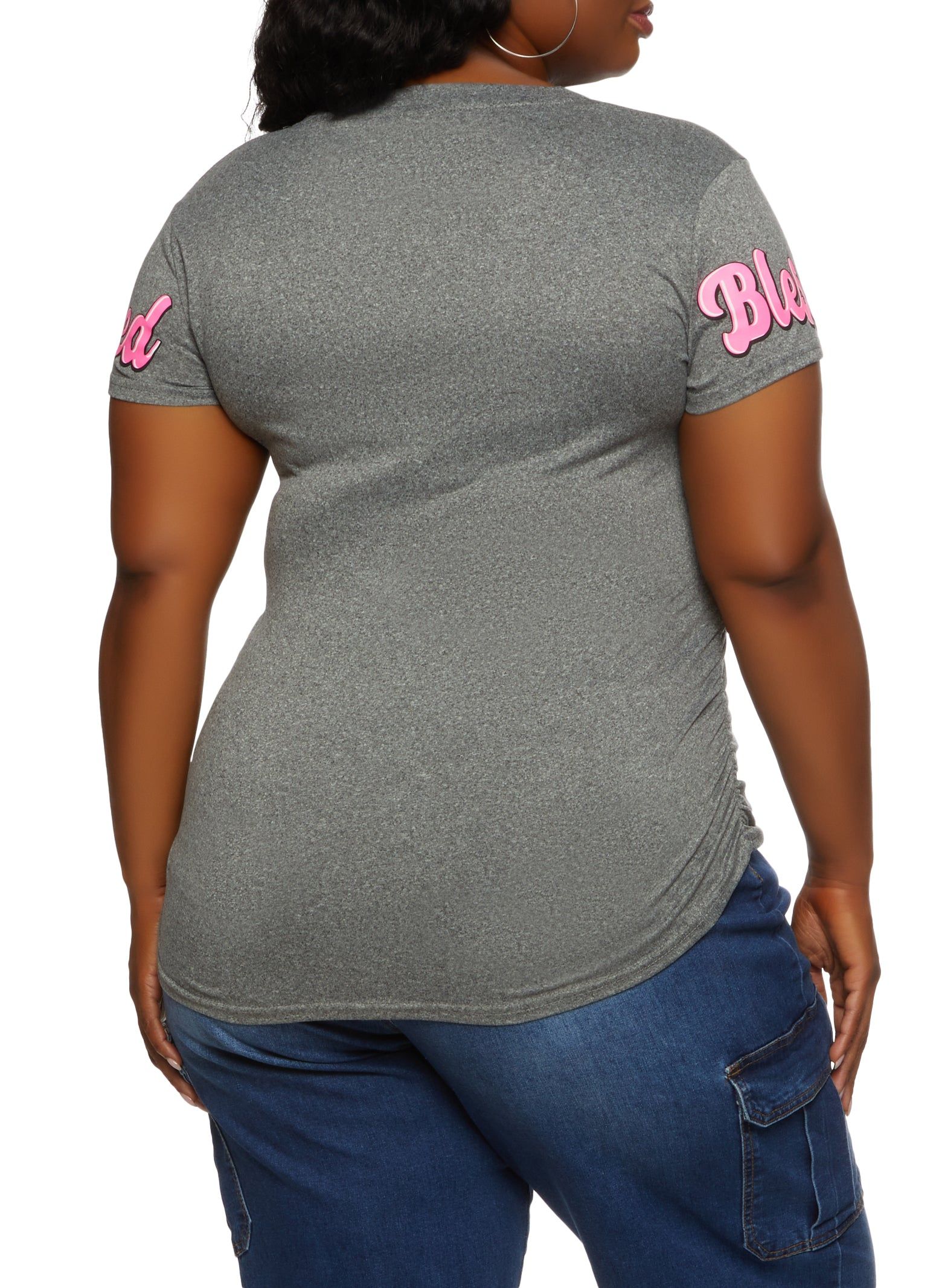 Plus Size Living My Blessed Life Short Sleeve Graphic Tee sold by Rainbow product image thumbnail 2
