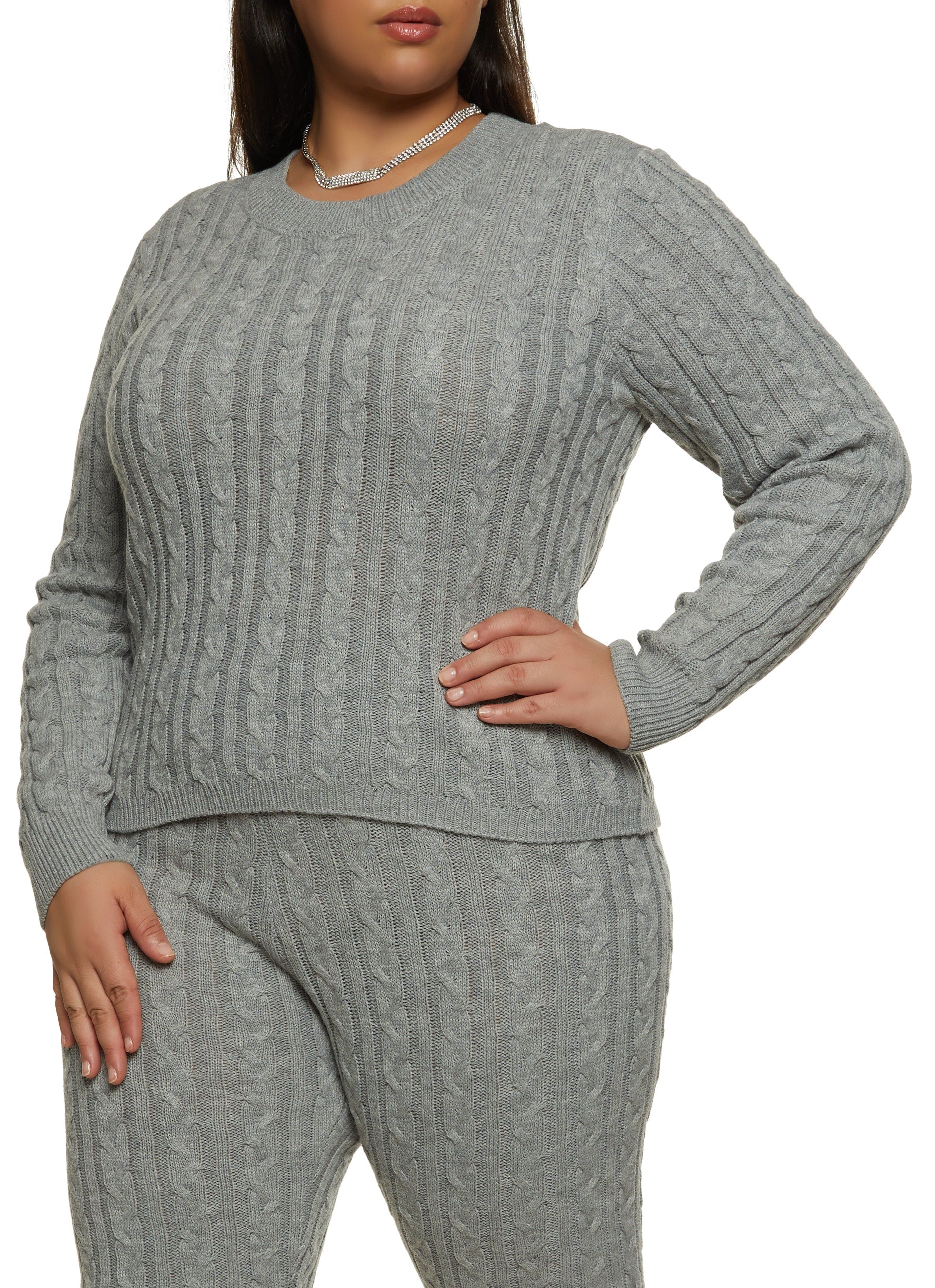 Plus Size Cable Knit Sweater sold by Rainbow