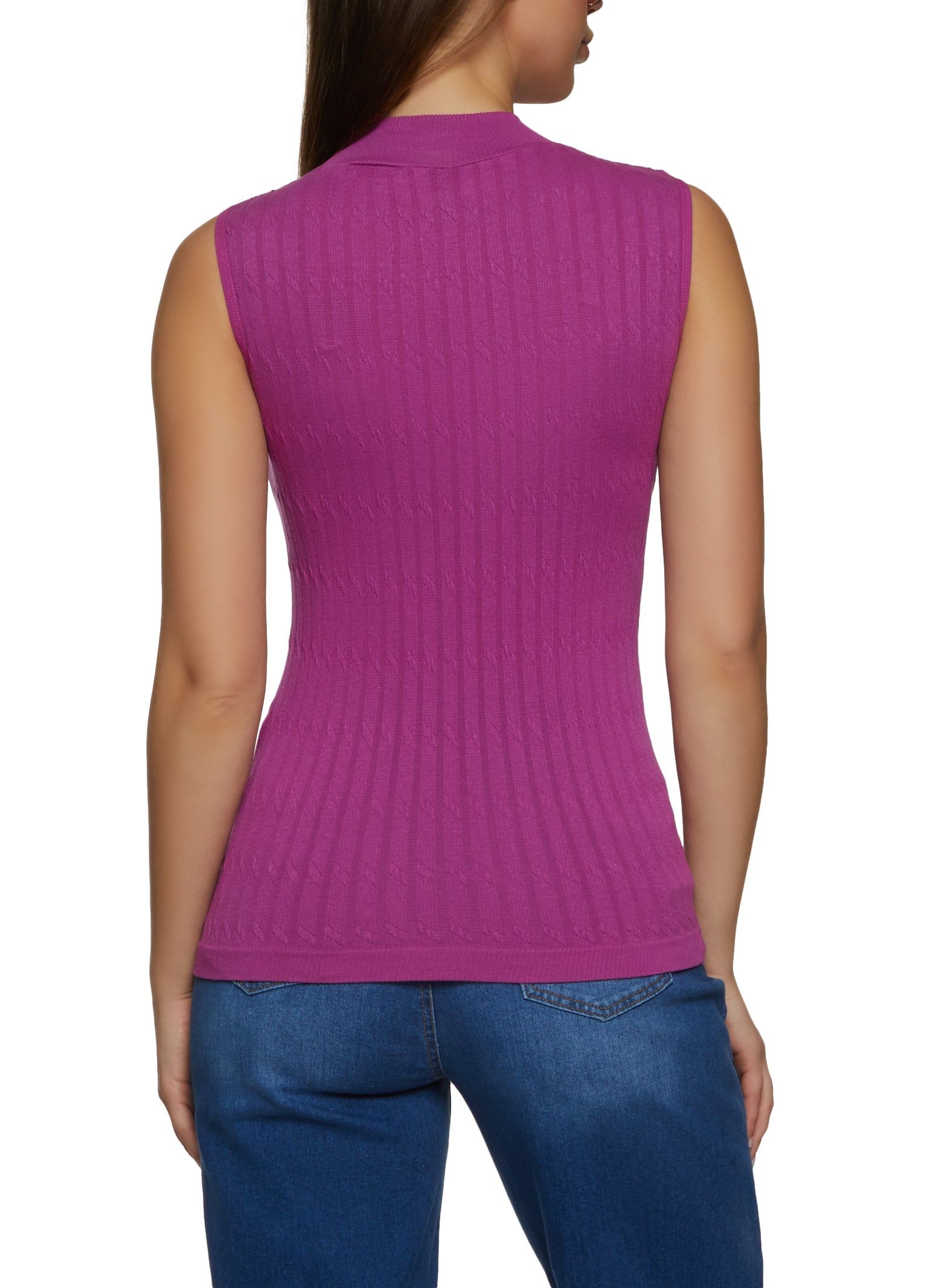 Textured Knit Mock Neck Tank Top sold by Rainbow product image thumbnail 2