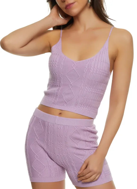 Cable Knit Cropped Cami sold by Rainbow