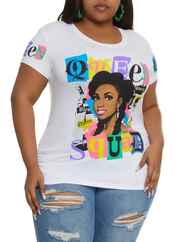 Plus Size Queen Squad Graphic Tee sold by Rainbow