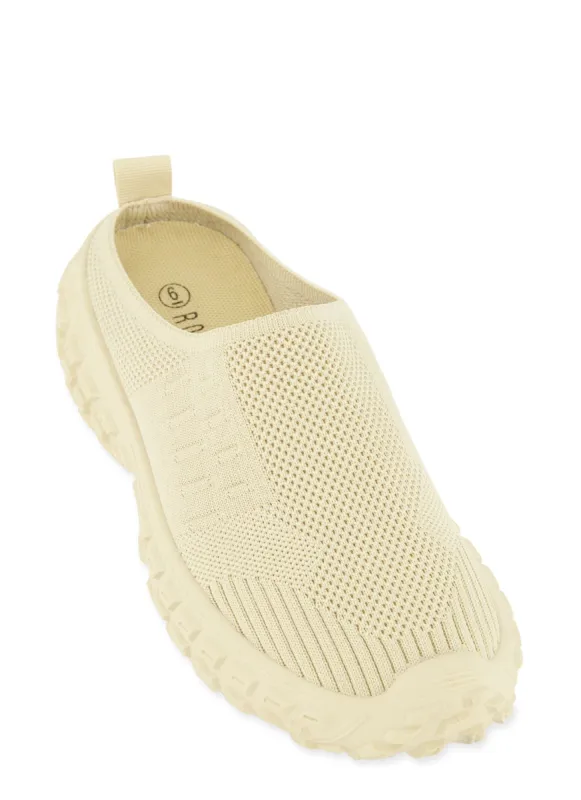 Textured Knit Backless Mule Sneakers sold by Rainbow