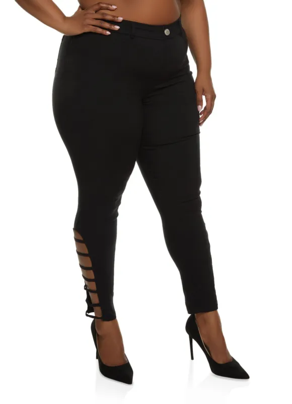 Plus Size Side Caged Detail Hyperstretch Pants sold by Rainbow