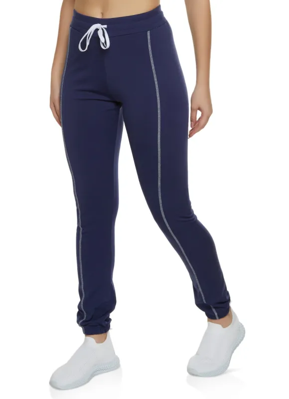 Contrast Piping Fleece Joggers sold by Rainbow