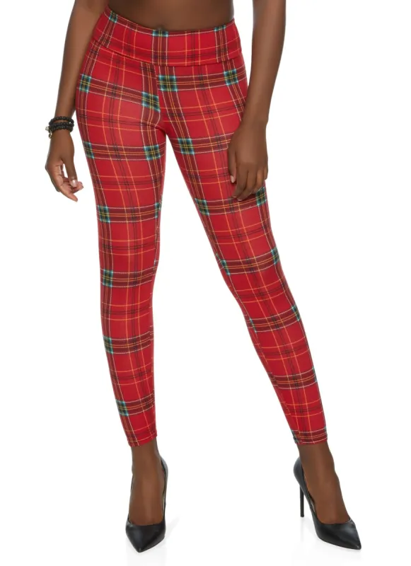 Plaid High Waisted Leggings sold by Rainbow