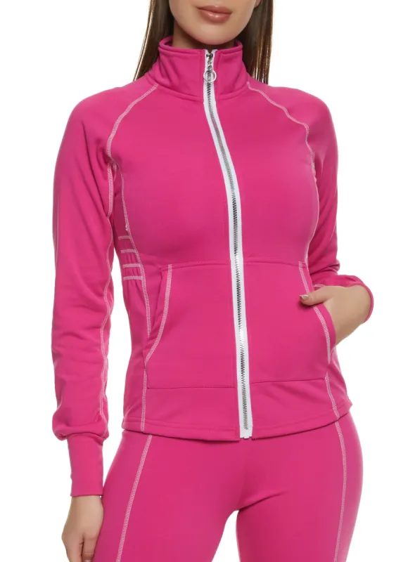 Contrast Piping Zip Up Track Jacket sold by Rainbow