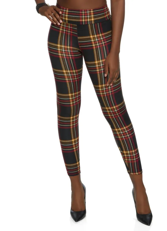 Plaid High Waisted Leggings sold by Rainbow