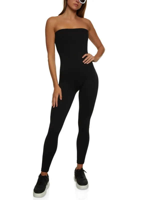 Strapless Ribbed Knit Catsuit sold by Rainbow