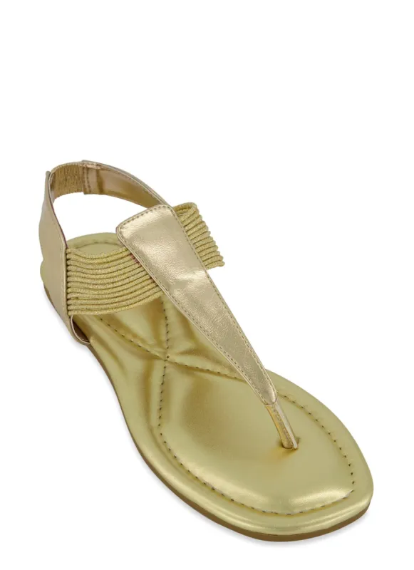 Solid Ankle Strap Corded Thong Sandals sold by Rainbow