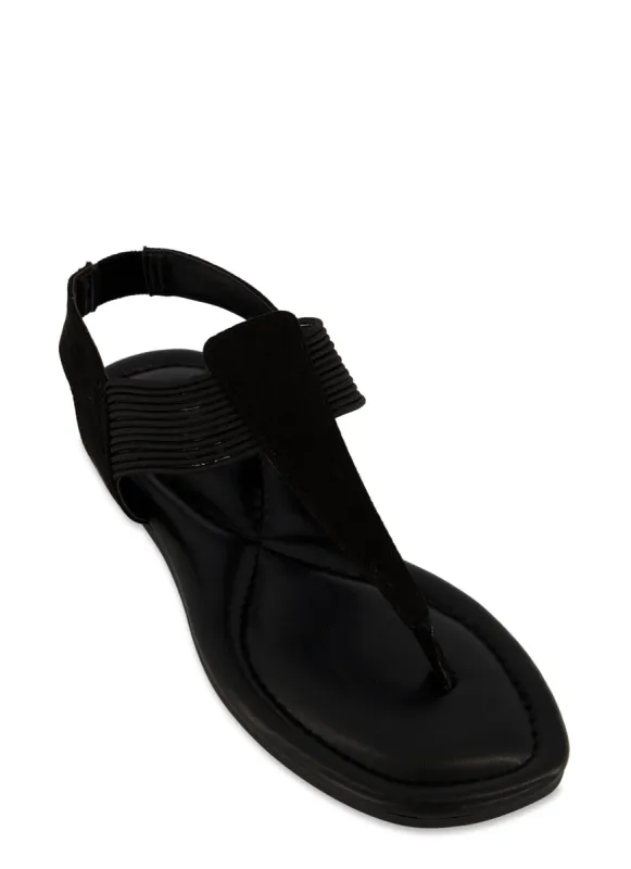 Solid Ankle Strap Corded Thong Sandals sold by Rainbow