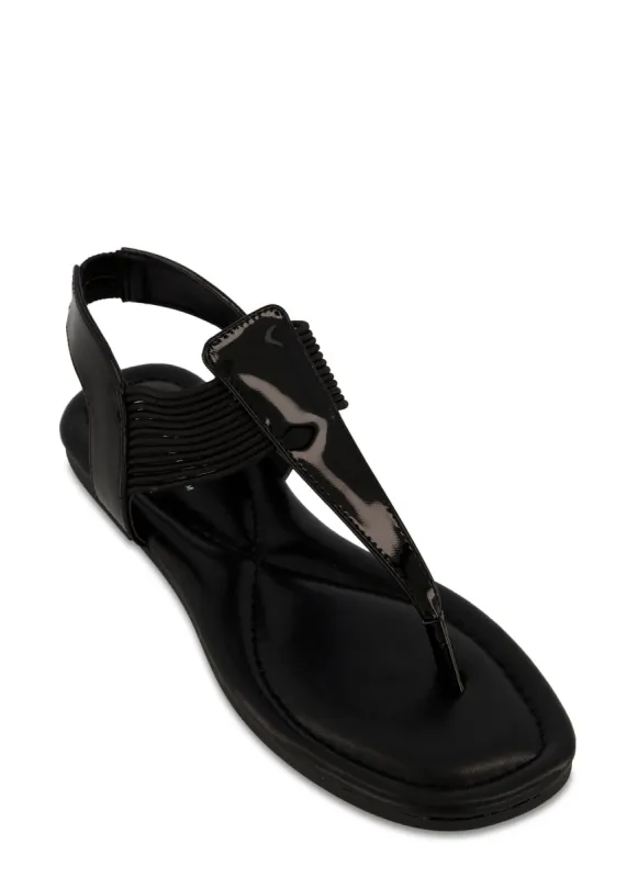Solid Ankle Strap Corded Thong Sandals sold by Rainbow