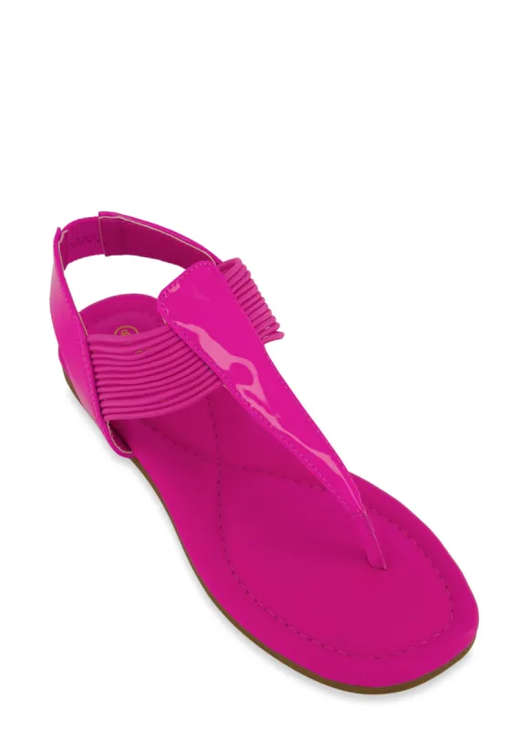 Solid Ankle Strap Corded Thong Sandals sold by Rainbow