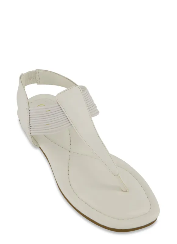 Solid Ankle Strap Corded Thong Sandals sold by Rainbow