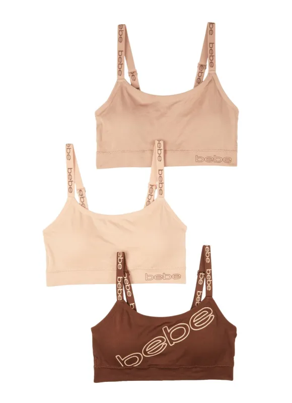 Bebe 3 Pack Seamless Graphic Sports Bras made by Rainbow
