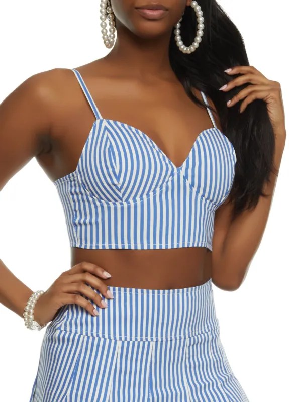 Striped Bustier Crop Top sold by Rainbow