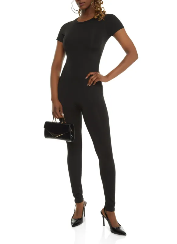 Short Sleeve Crew Neck Jumpsuit sold by Rainbow