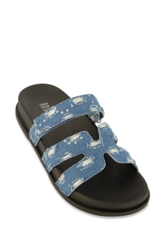 H Band Velcro Strap Slide Sandals sold by Rainbow