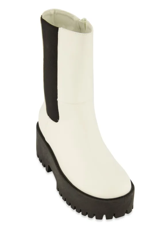 Lug Sole Platform Booties sold by Rainbow