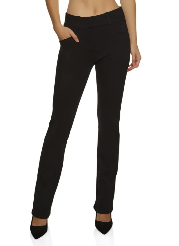 High Waist Ponte Boot Cut Pants sold by Rainbow