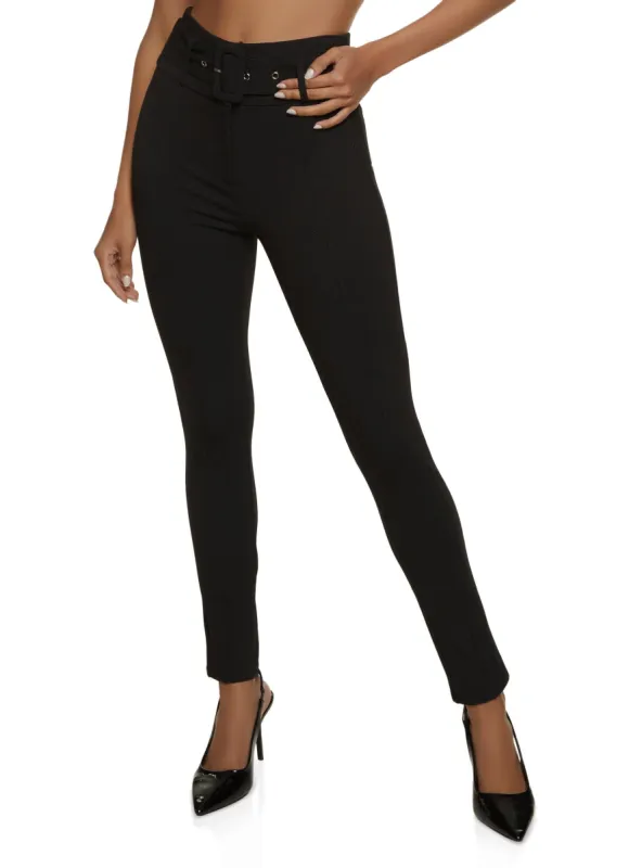 Polka Dot Ponte Belted Dress Pants sold by Rainbow