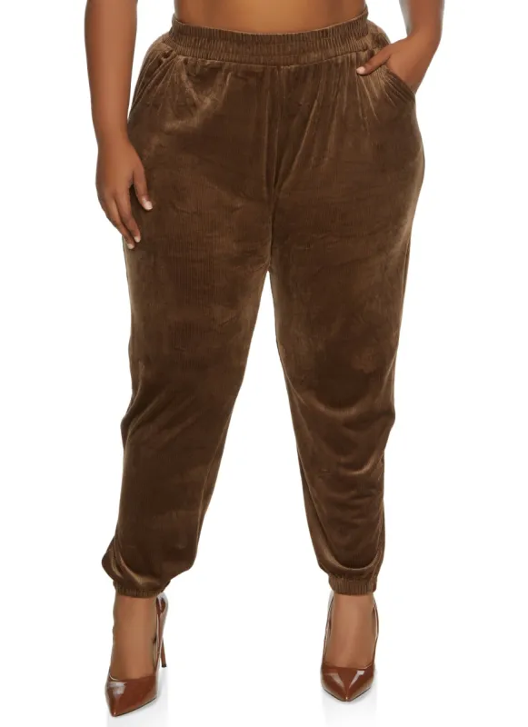 Plus Size Corduroy Velour Pants sold by Rainbow