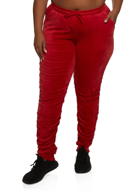 Plus Size Velour Stacked Sweatpants sold by Rainbow
