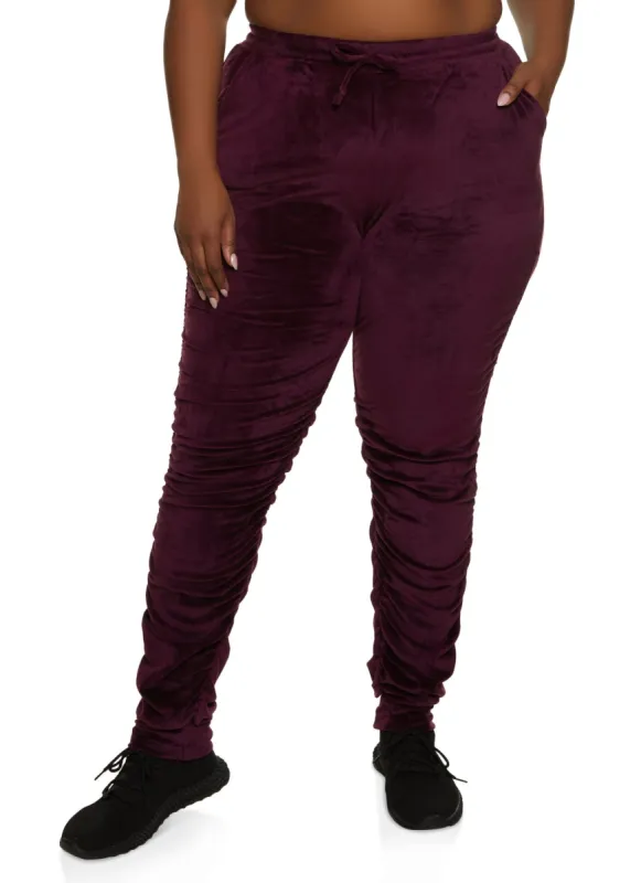 Plus Size Velour Stacked Sweatpants sold by Rainbow