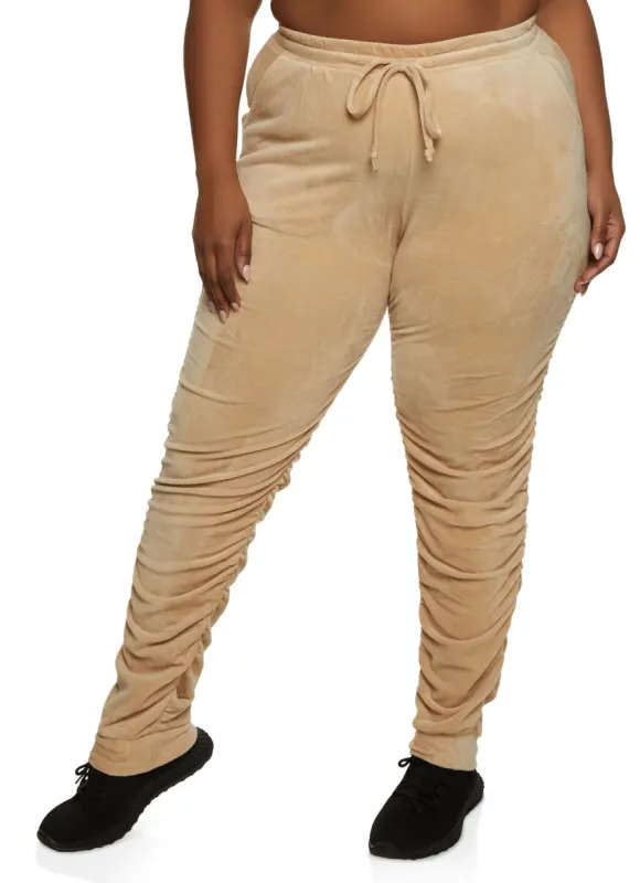 Plus Size Velour Stacked Sweatpants sold by Rainbow