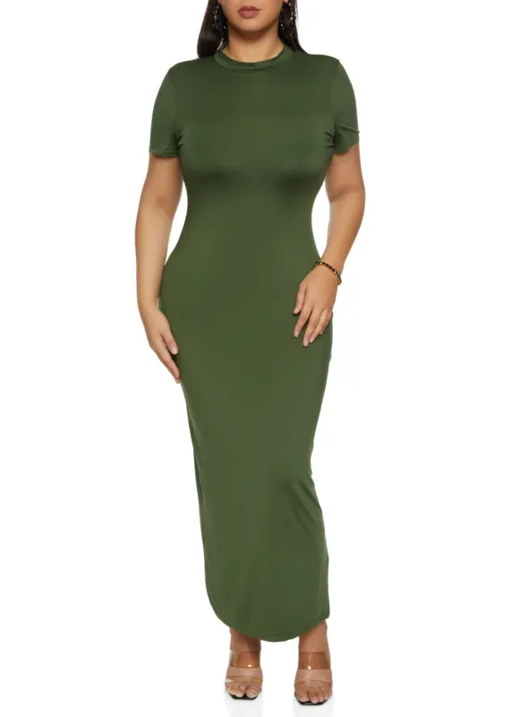 Plus Size Basic T Shirt Maxi Dress sold by Rainbow