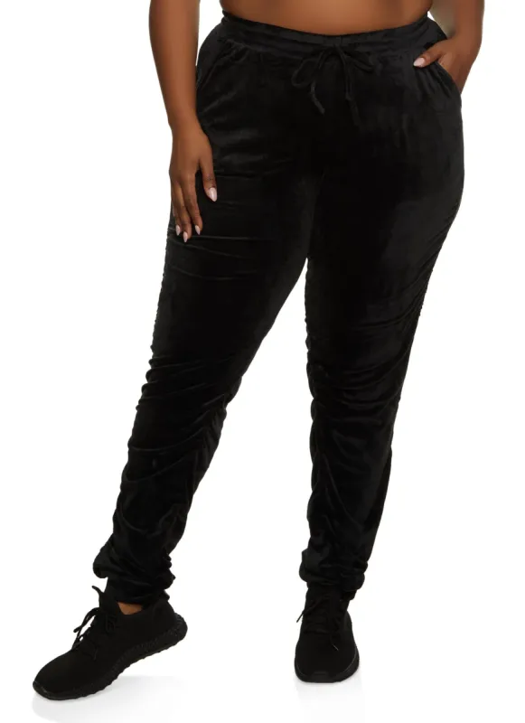 Plus Size Velour Stacked Sweatpants sold by Rainbow