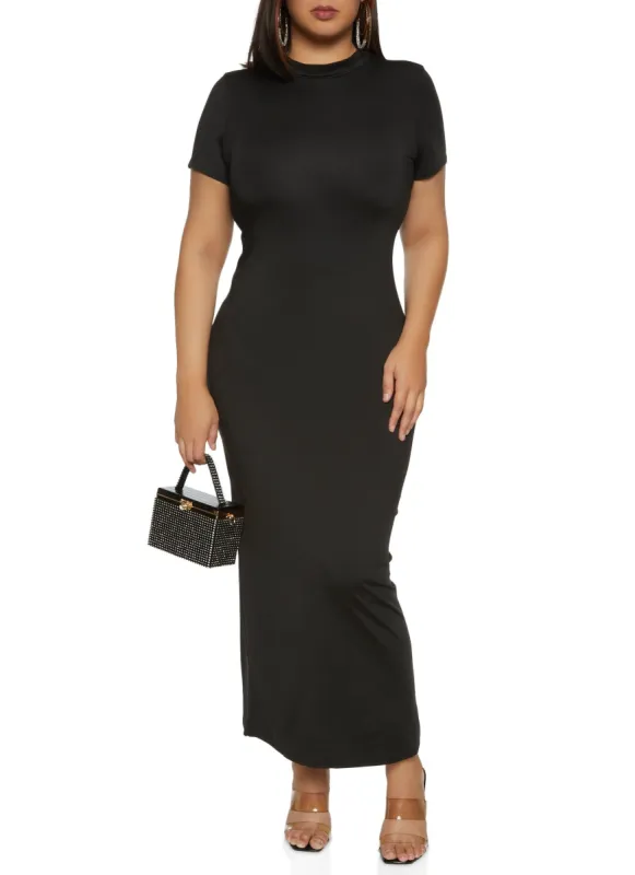 Plus Size Basic T Shirt Maxi Dress sold by Rainbow