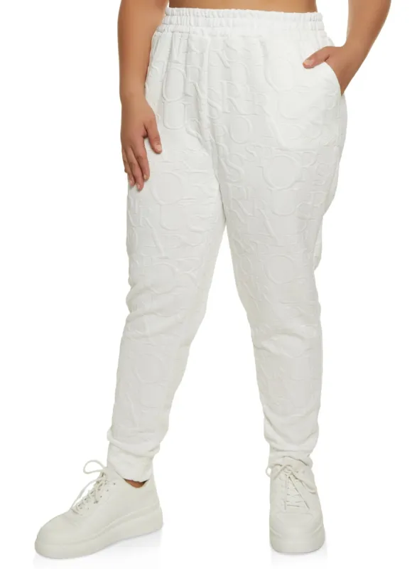 Plus Size Embossed Joggers sold by Rainbow
