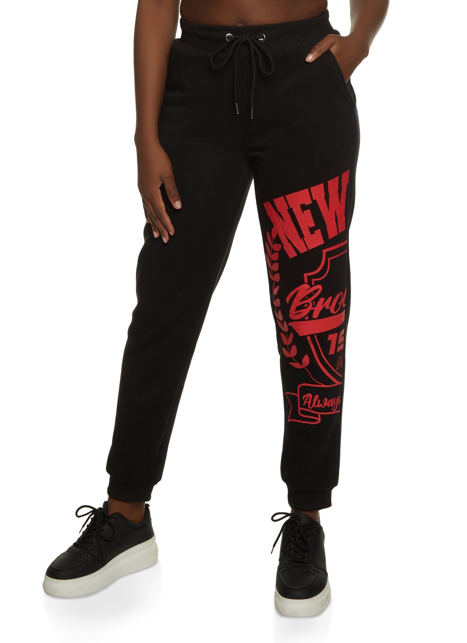 New York Side Graphic Drawstring Joggers sold by Rainbow