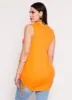 Plus Size Rib Knit Ruched Side Button Front Tank Top sold by Rainbow