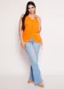Plus Size Rib Knit Ruched Side Button Front Tank Top sold by Rainbow