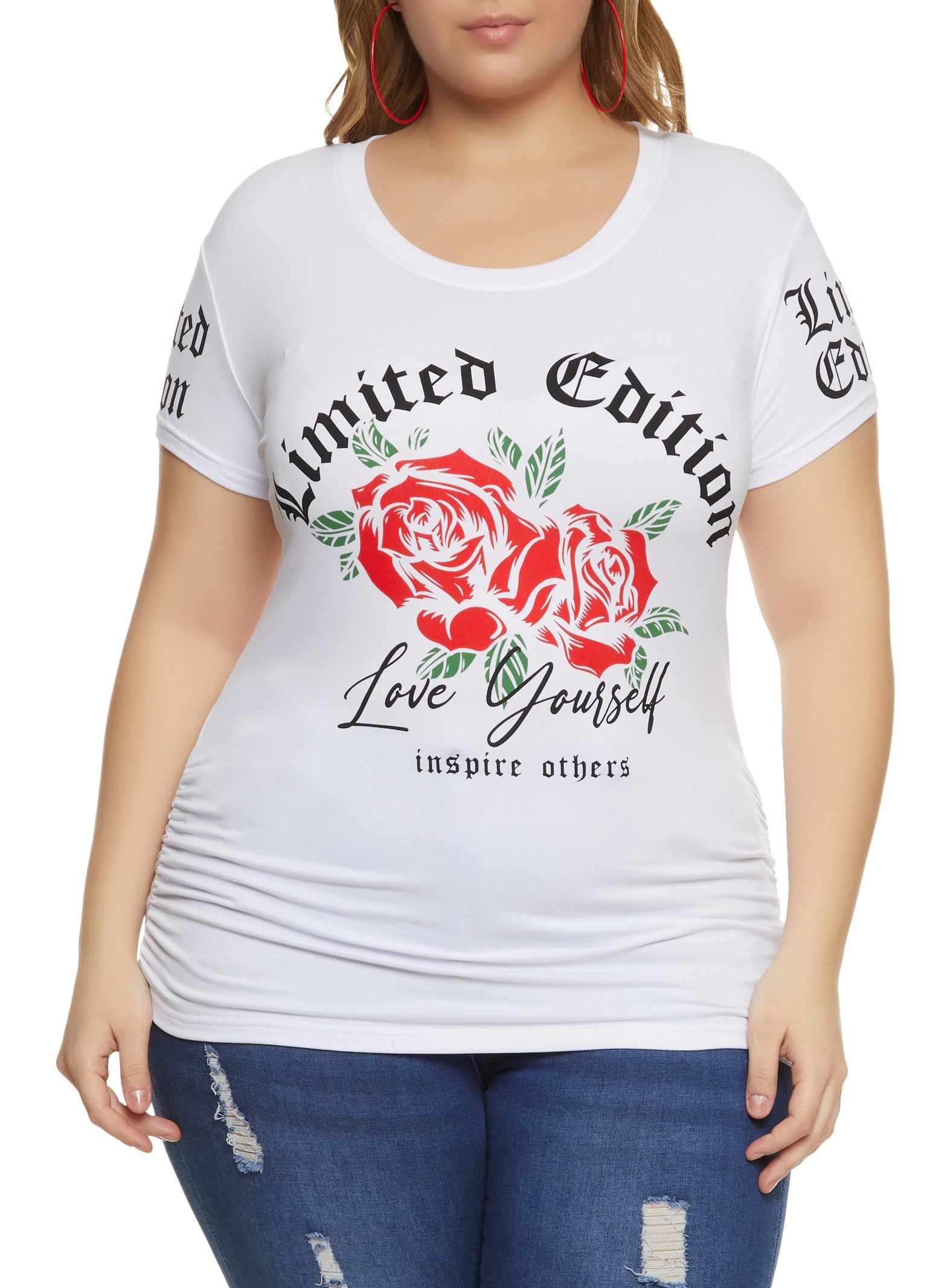Plus Size Limited Edition Love Yourself Graphic Tee sold by Rainbow