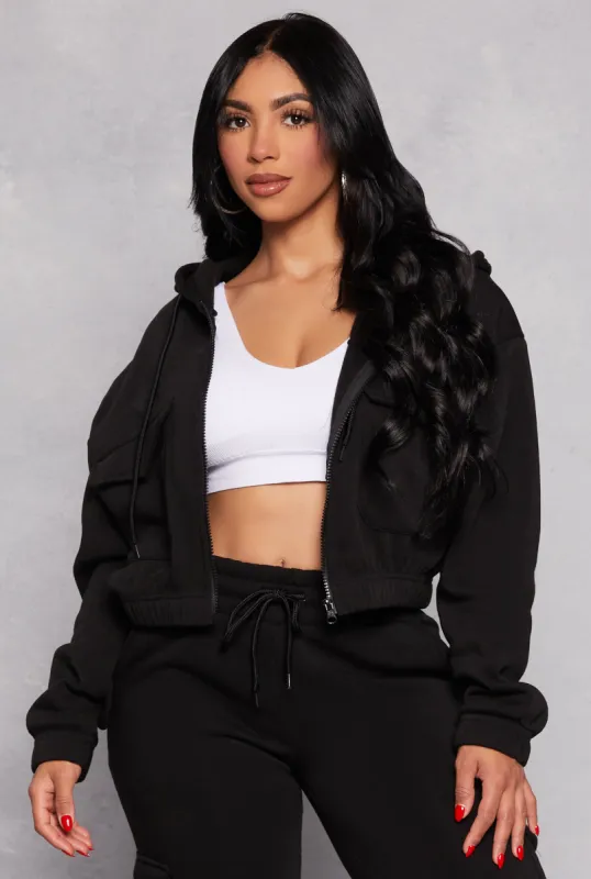 Fleece Zip Front Cropped Sweatshirt sold by Rainbow