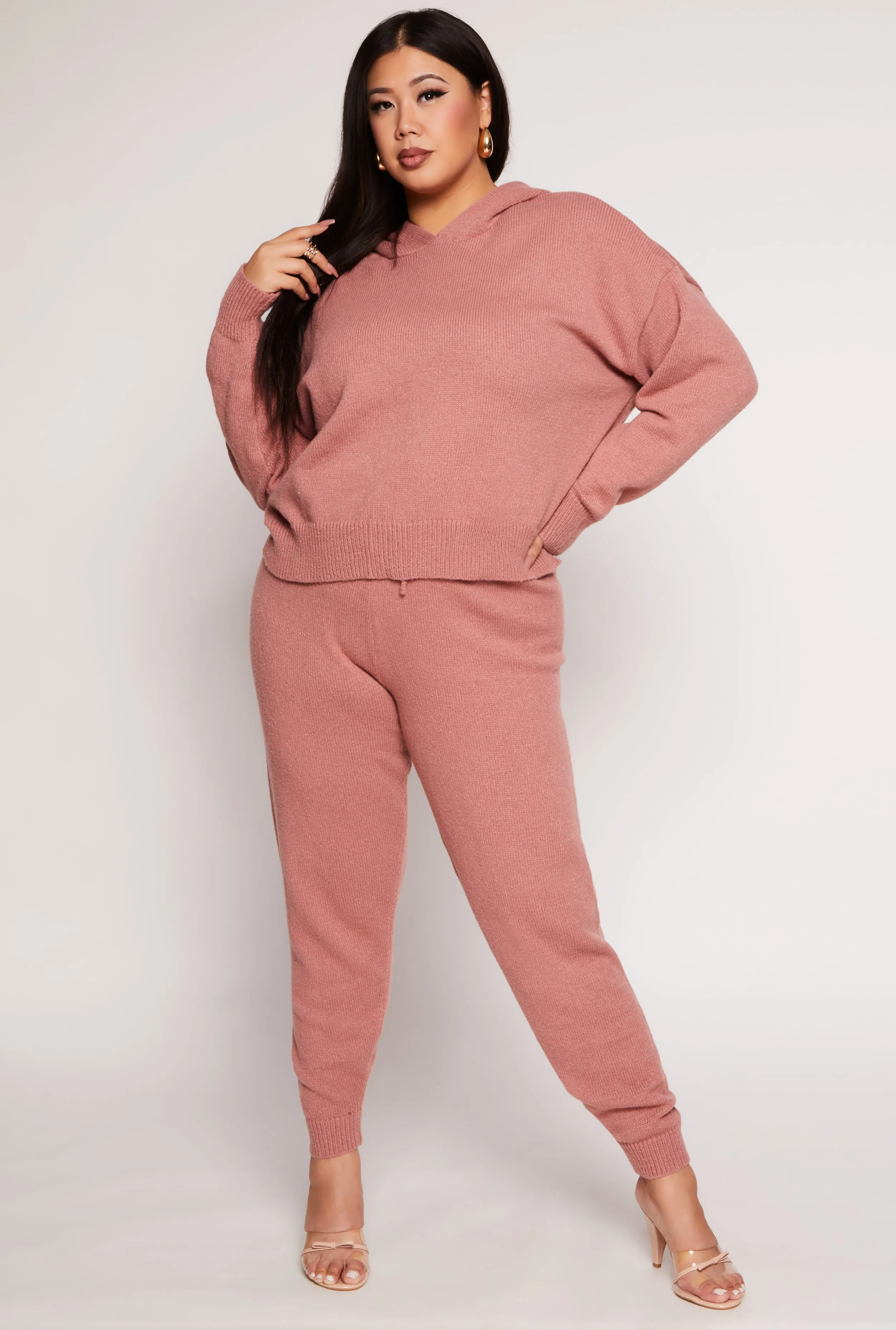 Plus Size Brushed Knit Pullover Hoodie sold by Rainbow product image thumbnail 2